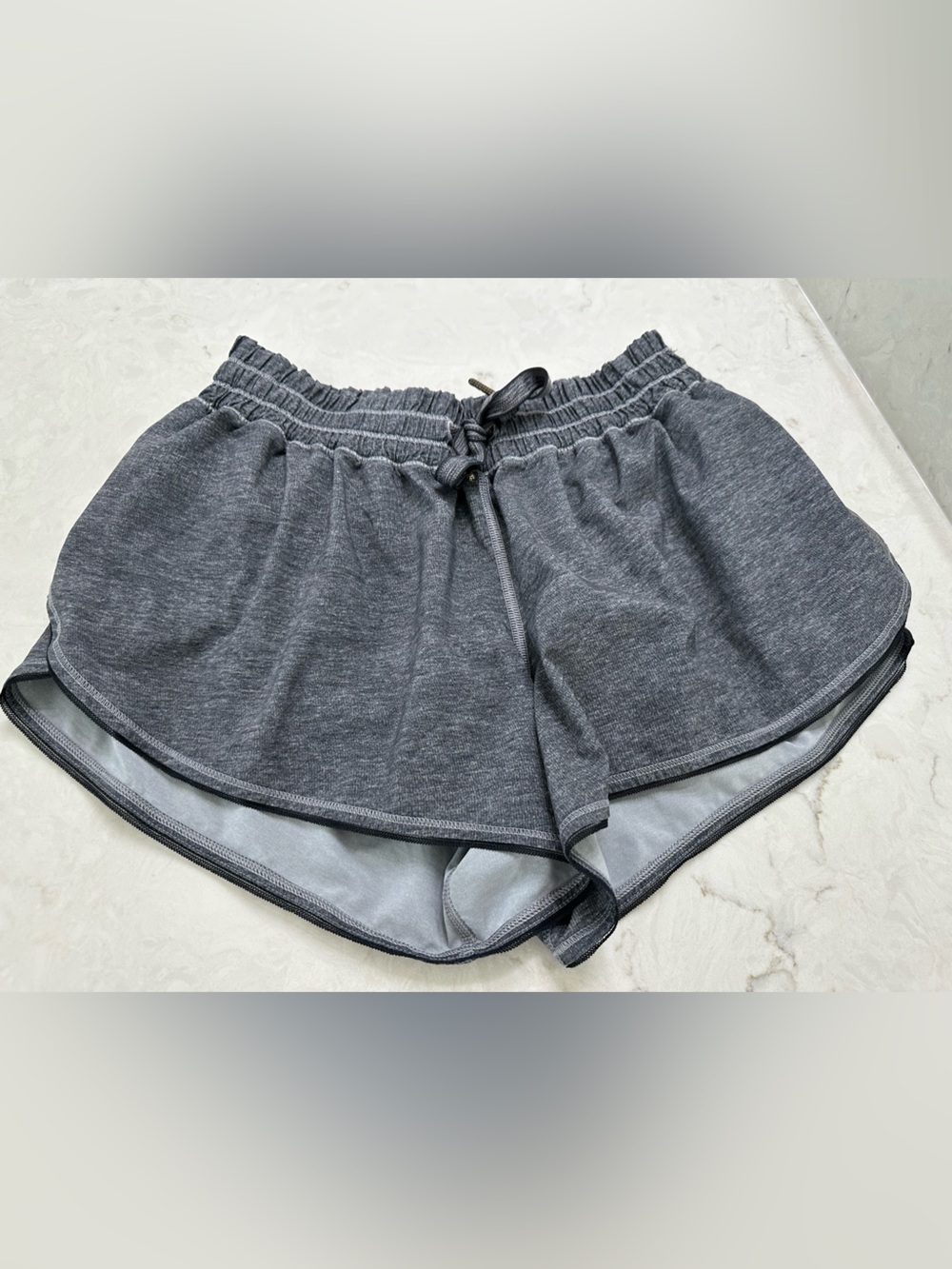 lululemon athletica Dark Charcoal Grey Athletic Drawstring Shorts, small